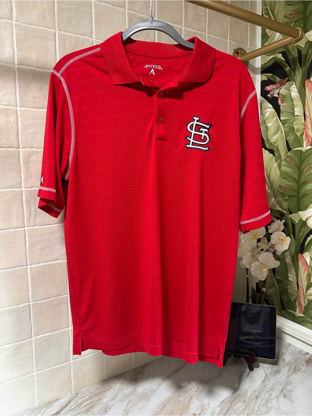 St. Louis Cardinals - Antigua Red Polo Shirt - Men's Large